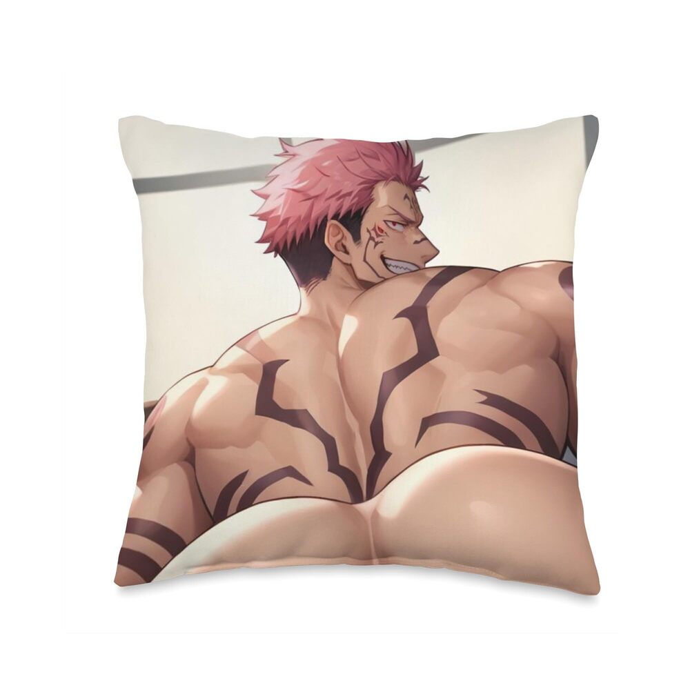 1452 Sexy Bara Manga Muscle Stud Bubble Butt Yaoi Anime Comics Throw Pillow